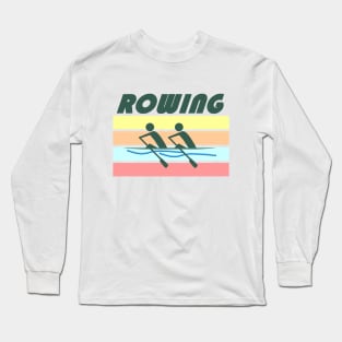 Sculling Double Rowing - Color No Border Long Sleeve T-Shirt